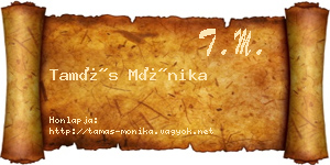 Tamás Mónika névjegykártya